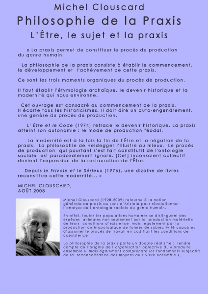 Illustration : Schémas Philosophie de la Praxis  Oeuvres Publiées - Michel Clouscard