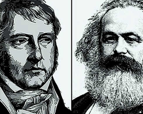 Illustration : “Hegel ou Marx ? Marx et Hegel ?”(Dégâts Pratique Libérale, 1987 ) - Michel Clouscard